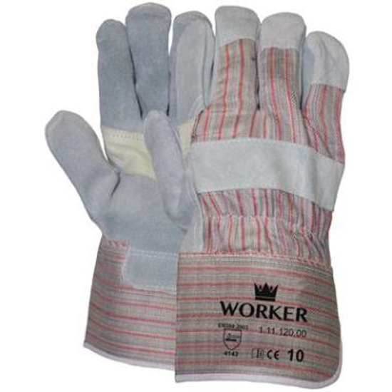 Afbeeldingen van A-kwaliteit splitlederen handschoen met palmversterking (12 PR)