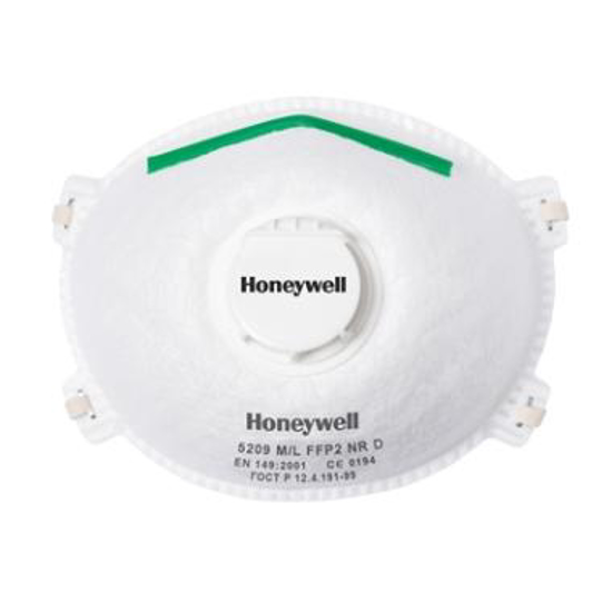 Afbeeldingen van Honeywell 5209 stofmasker FFP2 NR D met uitademventiel (20 ST)