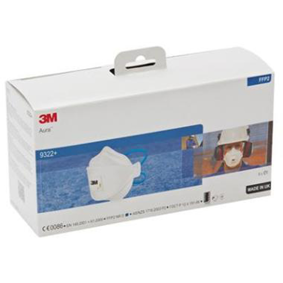 Afbeeldingen van 3M Aura 9322+S stofmasker FFP2 NR D met uitademventiel in kleinverpakking (40 ST)