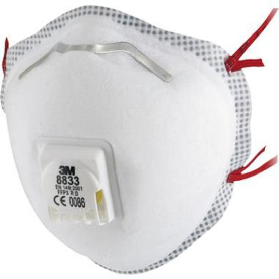 Afbeeldingen van 3M 8833 stofmasker FFP3 R D met uitademventiel (10 ST)