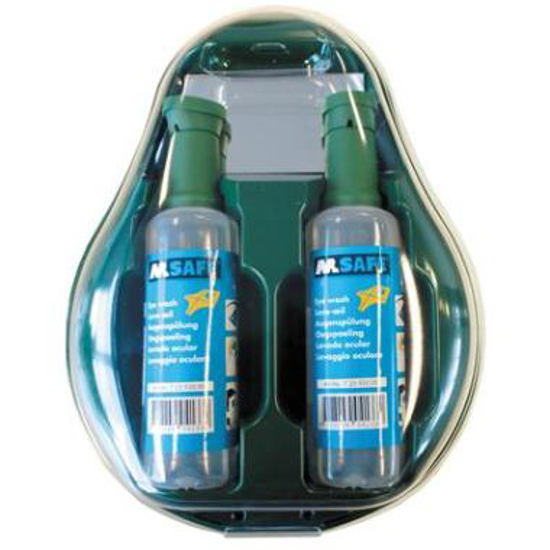 Afbeeldingen van M-Safe wandhouder inclusief 2 M-Safe oogspoelflessen 500 ml (1 ST)