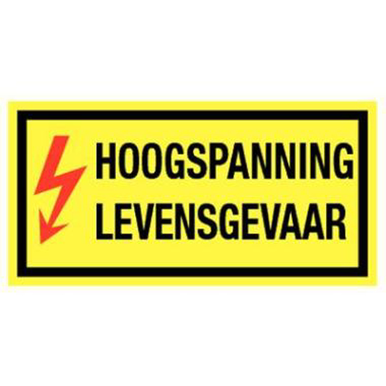 Afbeeldingen van Hoogspanning levensgevaar sticker 100x200 mm (1 ST)