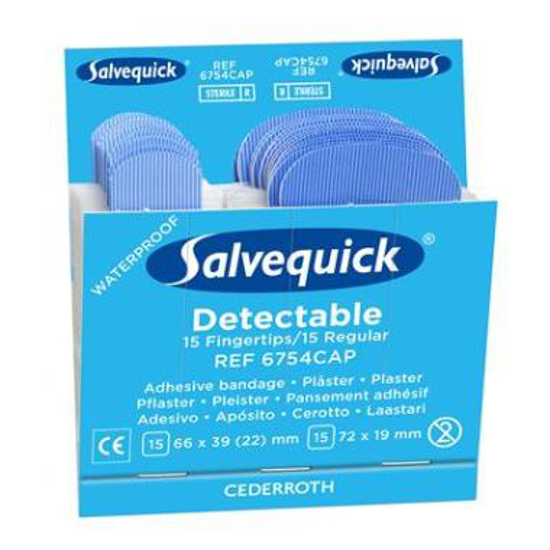 Afbeeldingen van Salvequick 6754CAP fingertip detectable pleisters (10 ST)