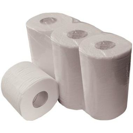 Afbeeldingen van 2-laags toiletpapier, 400 vel, 7x6 rollen, cellulose (1 ST)